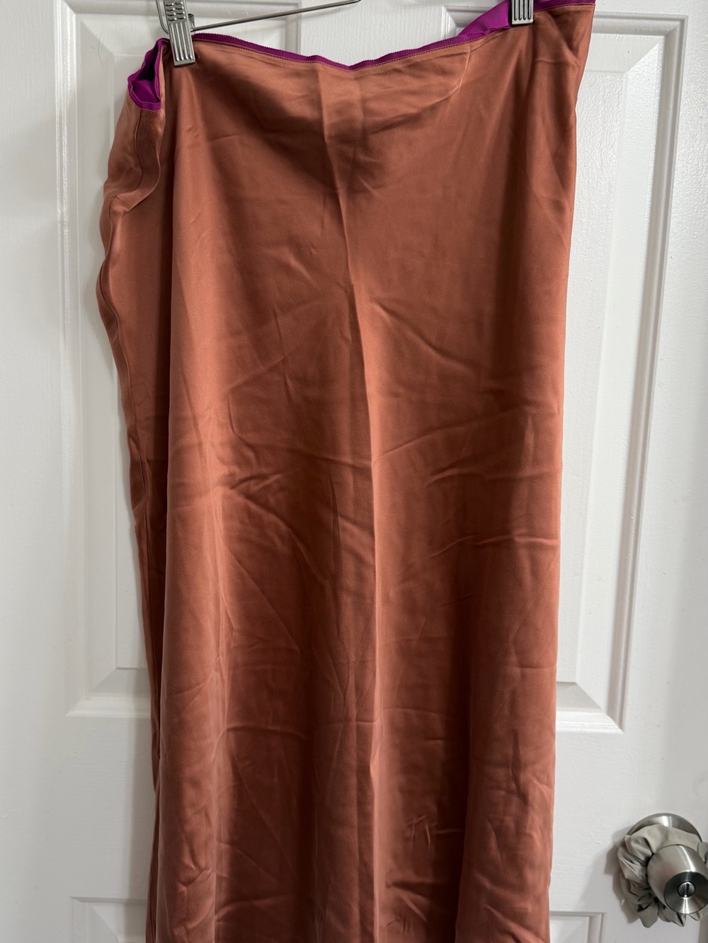 Rag & bone Rust Brown Slip Skirt with Purple Trim